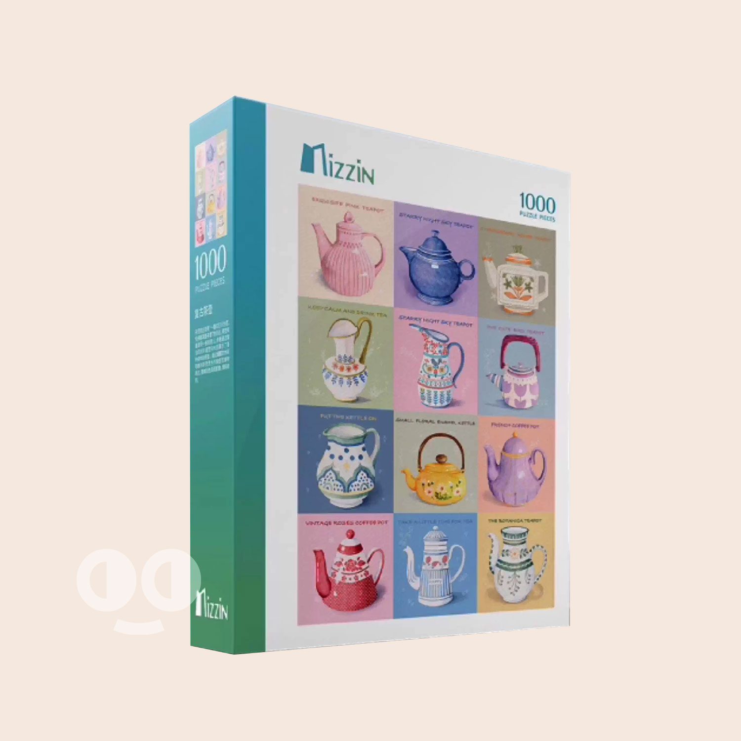 Mizzin – Vintage Tea Pots – 1000 Piece Jigsaw Puzzle